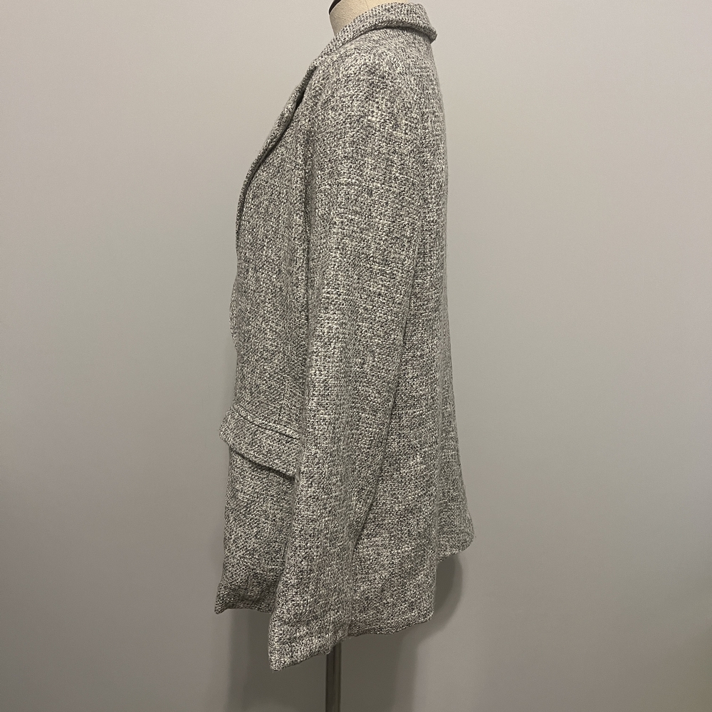 Gray Textured Open-Front Blazer Jacket - Women's … - image 2